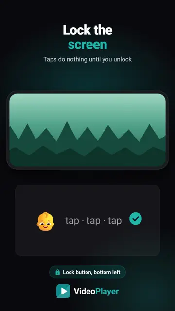 VideoPlayer में स्क्रीन लॉक करके बच्चों के टैप से कार्टून बचाते हुए